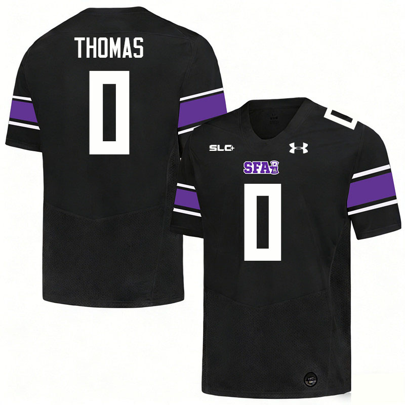 Stephen F. Austin Lumberjacks #0 Ky Thomas College Football Jerseys,Uniforms-Black